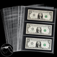 PENPRIS 300 Bolsillos para Billetes álbumes página de Recambio para - 50 Hojas 11 Agujeros para Billetes a Doble Cara en Material PP para álbum de Papel Moneda para coleccionar Euros PCP0150