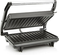 Tristar GR-2650 Parrilla eléctrica con superficie de cocinado de 22.5 x 14 cm, revestimiento antiadherente, tapa flotante, libre de BPA y PFOA, almacenamiento para el cable, 700 W, Color Negro
