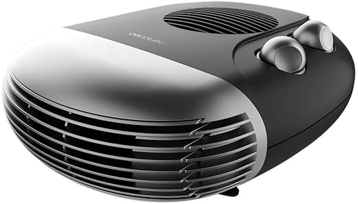 Cecotec Calefactor Eléctrico Bajo Consumo ReadyWarm 2000 Max Horizon Black. Termoventilador de 2000 W, 3 Modos, Termostato Regulable, Uso Sencillo, Área de Cobertura 20 m2, Negro