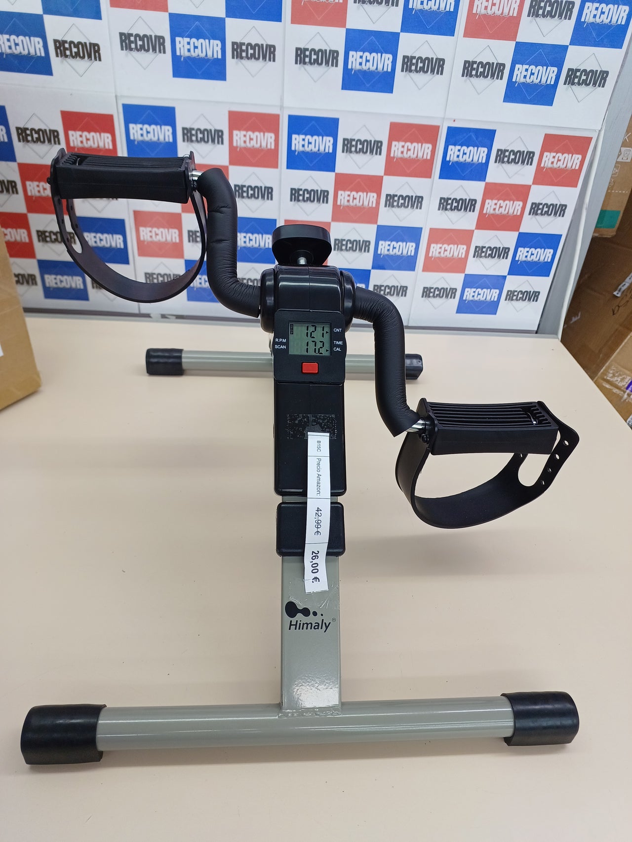 himaly Mini Bicicleta de Ejercicio Plegable Portátil para el Hogar Pedal Ejercitador Gimnasio Fitness Brazo Pierna Entrenamiento Resistencia Ajustable con Pantalla LCD para Mujeres y Hombres
