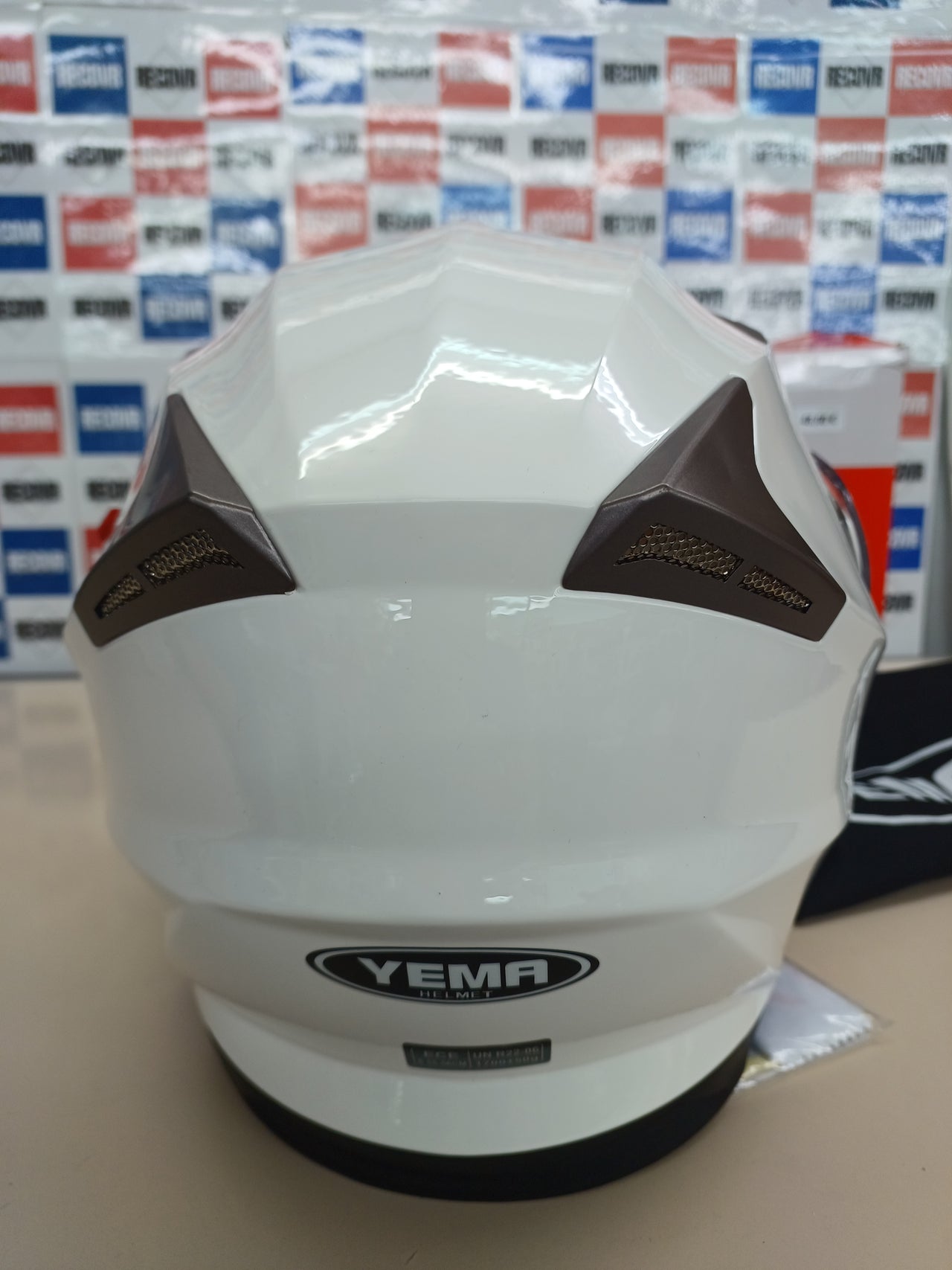 Casco Moto talla S (55 56 cm) Modular ECE Homologado - YEMA E13-0510253-WS  Casco de Moto Integral Scooter para Mujer Hombre Adultos con Doble Visera-Blanco-