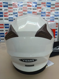 Casco Moto talla S (55 56 cm) Modular ECE Homologado - YEMA E13-0510253-WS  Casco de Moto Integral Scooter para Mujer Hombre Adultos con Doble Visera-Blanco-