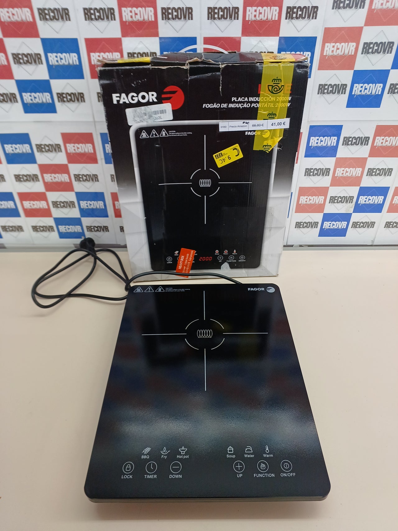 Placa inducción 2000W 6 funciones táctil ultra slim - Fagor