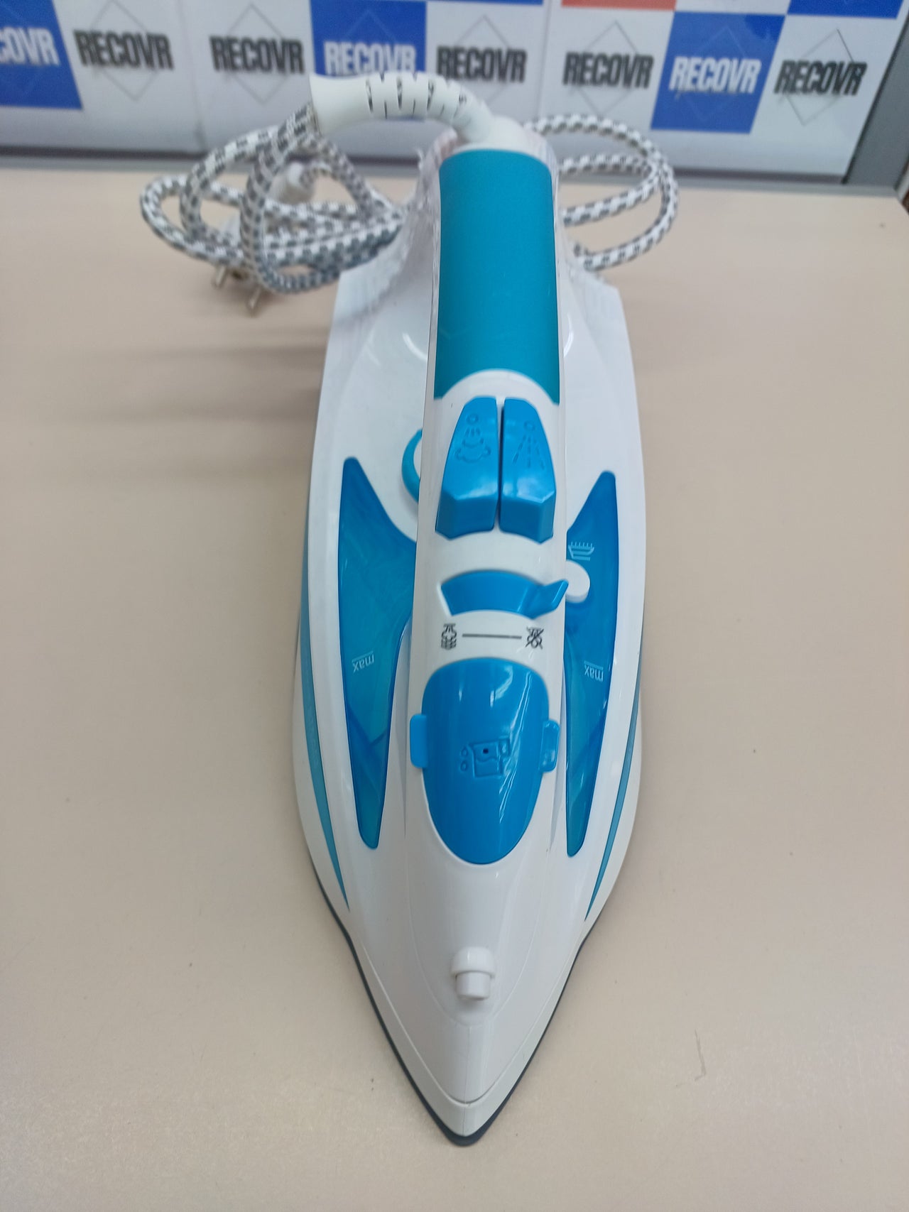 Plancha 2600W Cerámica  Russell Hobbs, Blanco/Azul.