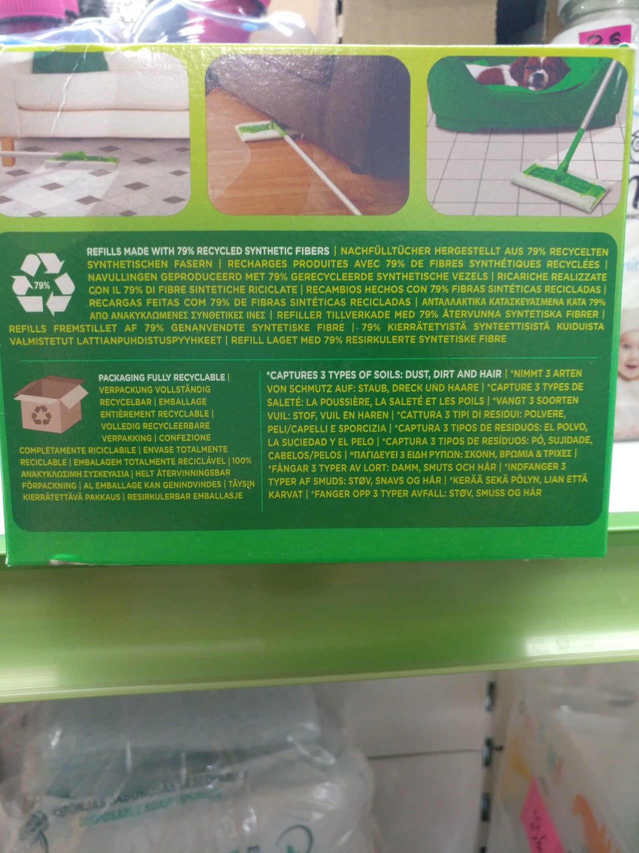 Swiffer Recambios de polvo para escoba 40 piezas, para atrapar y atrapar 3 veces más polvo, suciedad y pelo que una escoba tradicional.