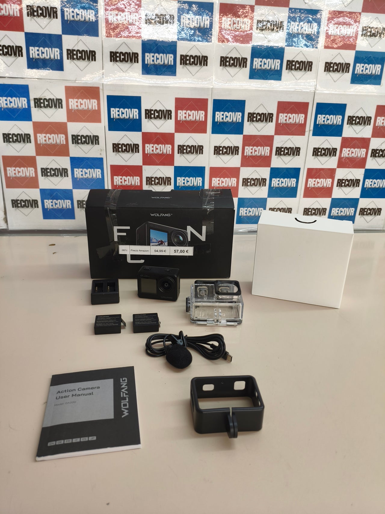 WOLFANG GA200, cámara deportiva 4K 24MP, 40M, WiFi, EIS