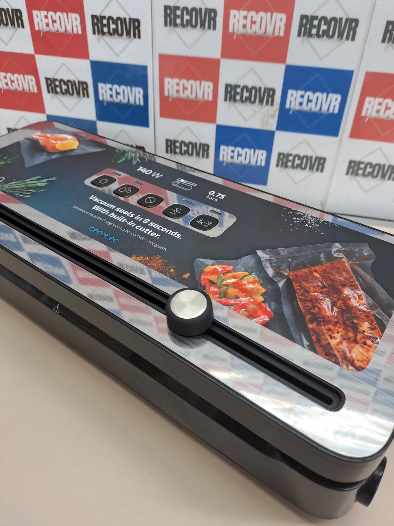 Envasadora vacío 140W inox 0,75 bar SealVac Cecotec