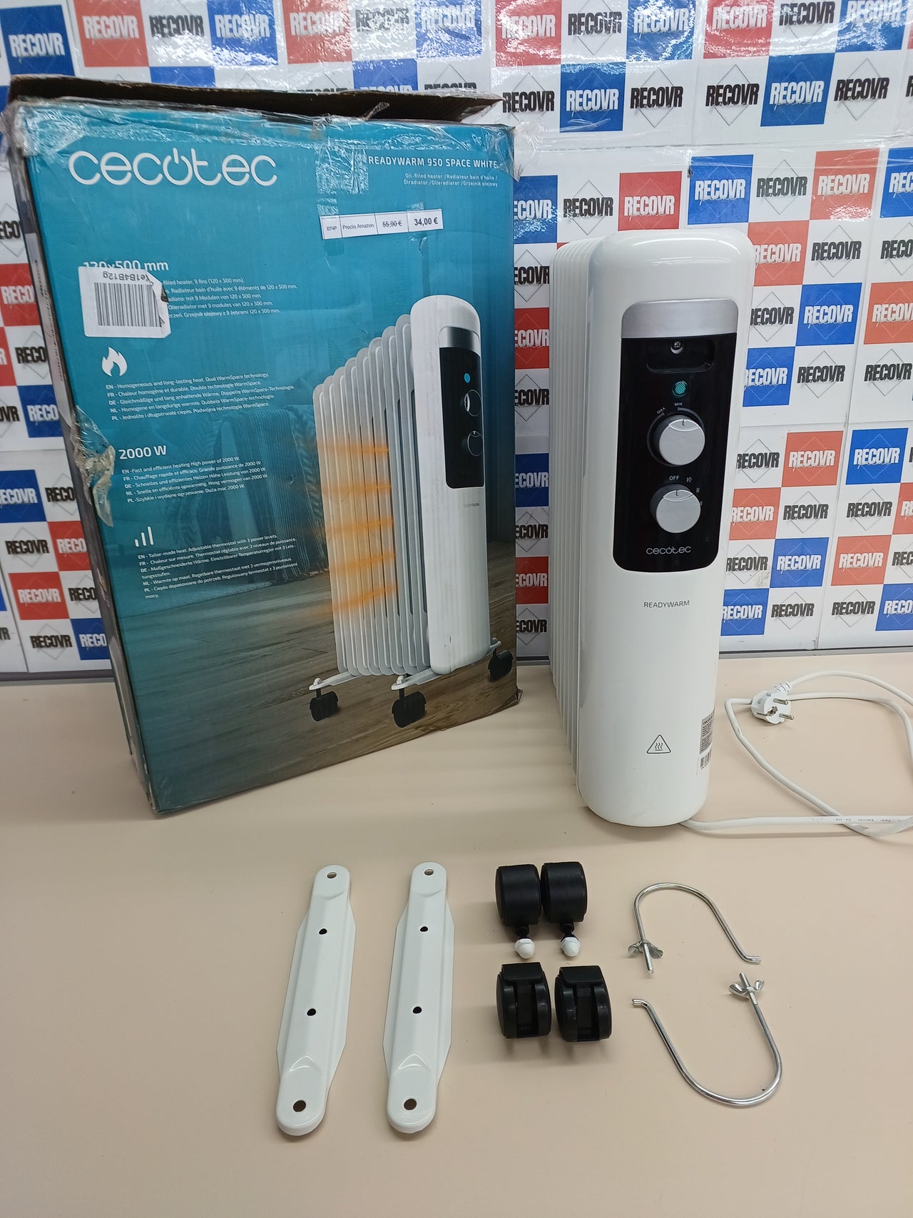 Radiador aceite 2000W 9 módulos bajo consumo - Cecotec