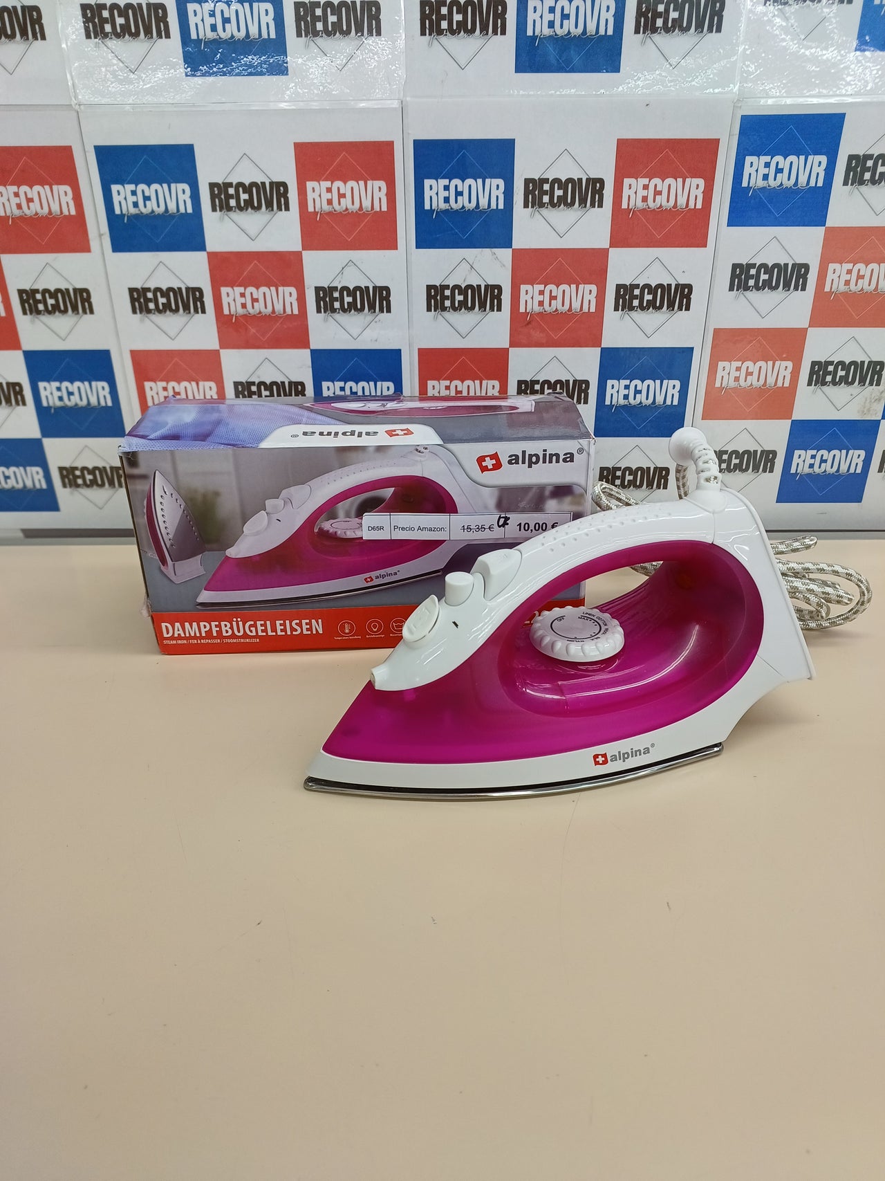 Plancha Vapor 2200W Alpina Rosa/Blanco