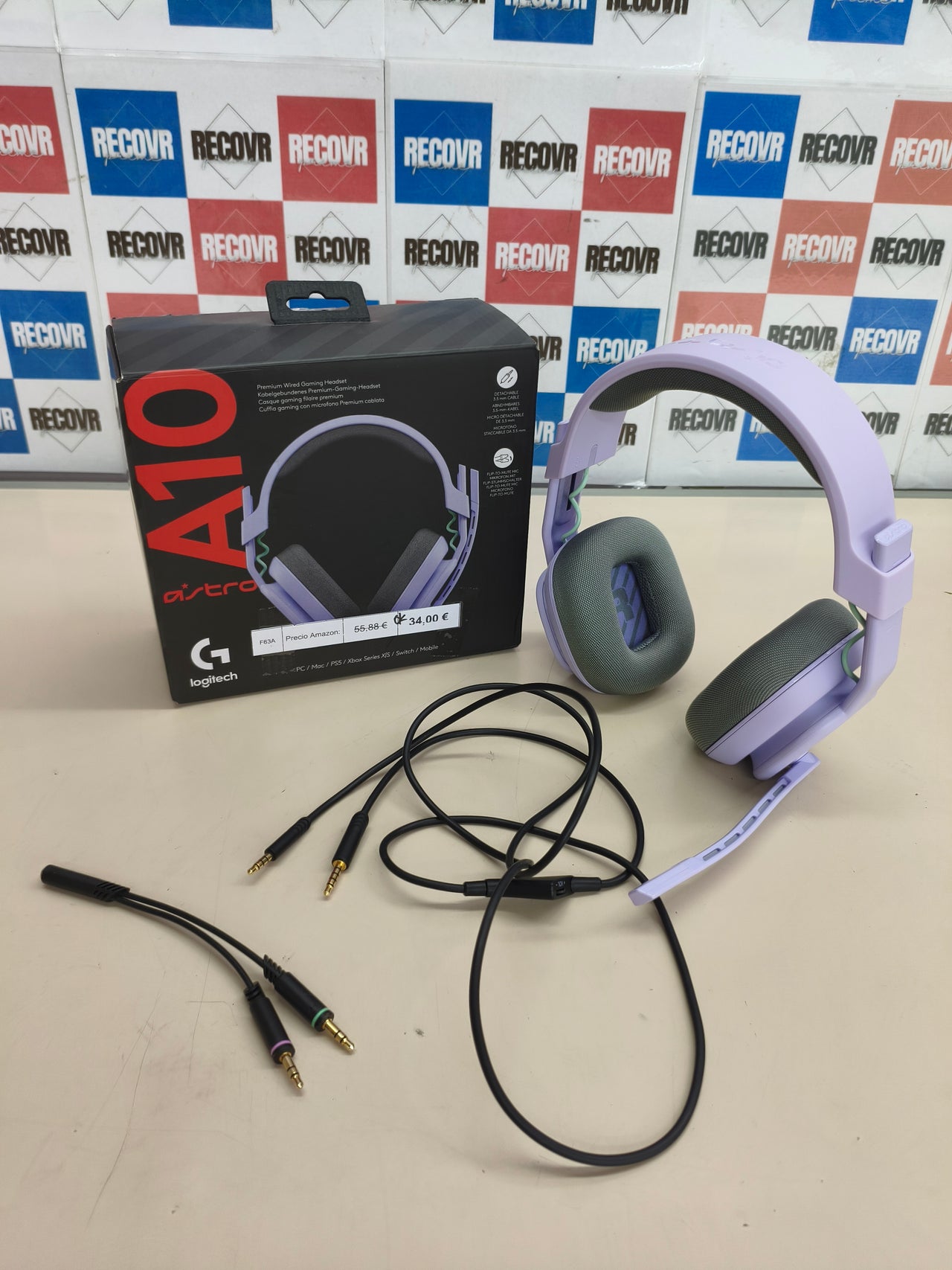 Auriculares gaming con cable ASTRO A10 Gen 2 lila para PC