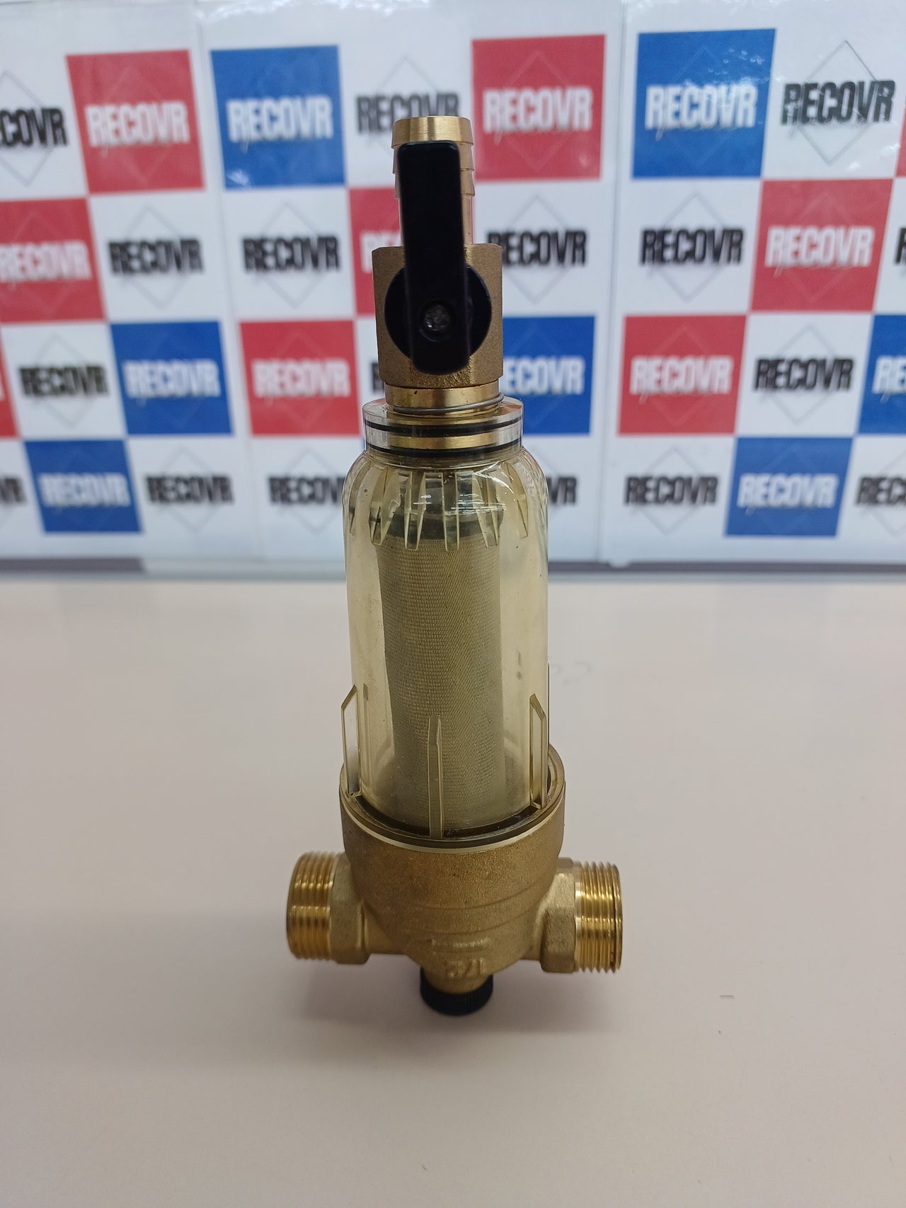 Prefiltro de Agua Reutilizable con Malla de Acero Inoxidable 90 Micras, Cabezal de Latón, Conexión 1/2" y 3/4"FERDOM FD177