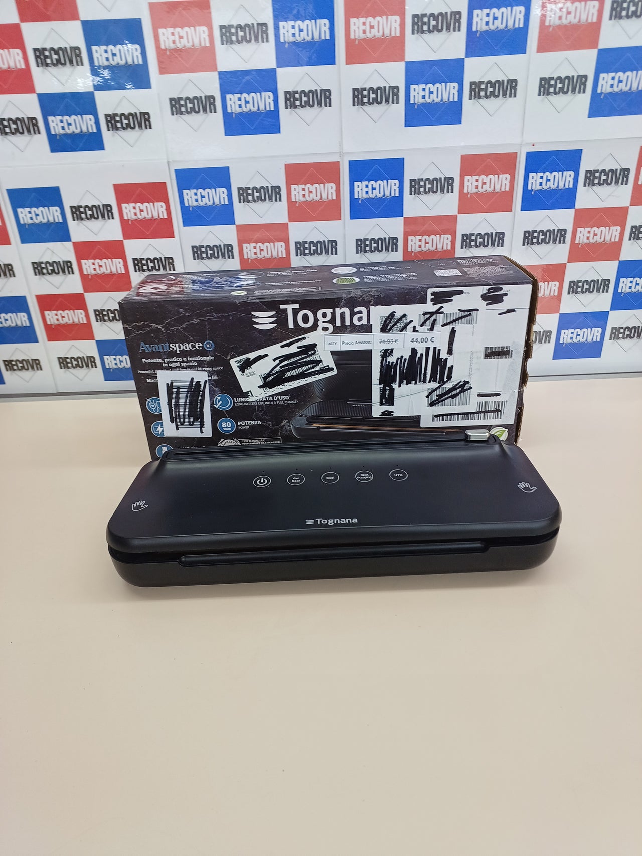 Máquina de envasado al vacío  cortador inalámbrico y recargable línea Avantspace negro Tognana
