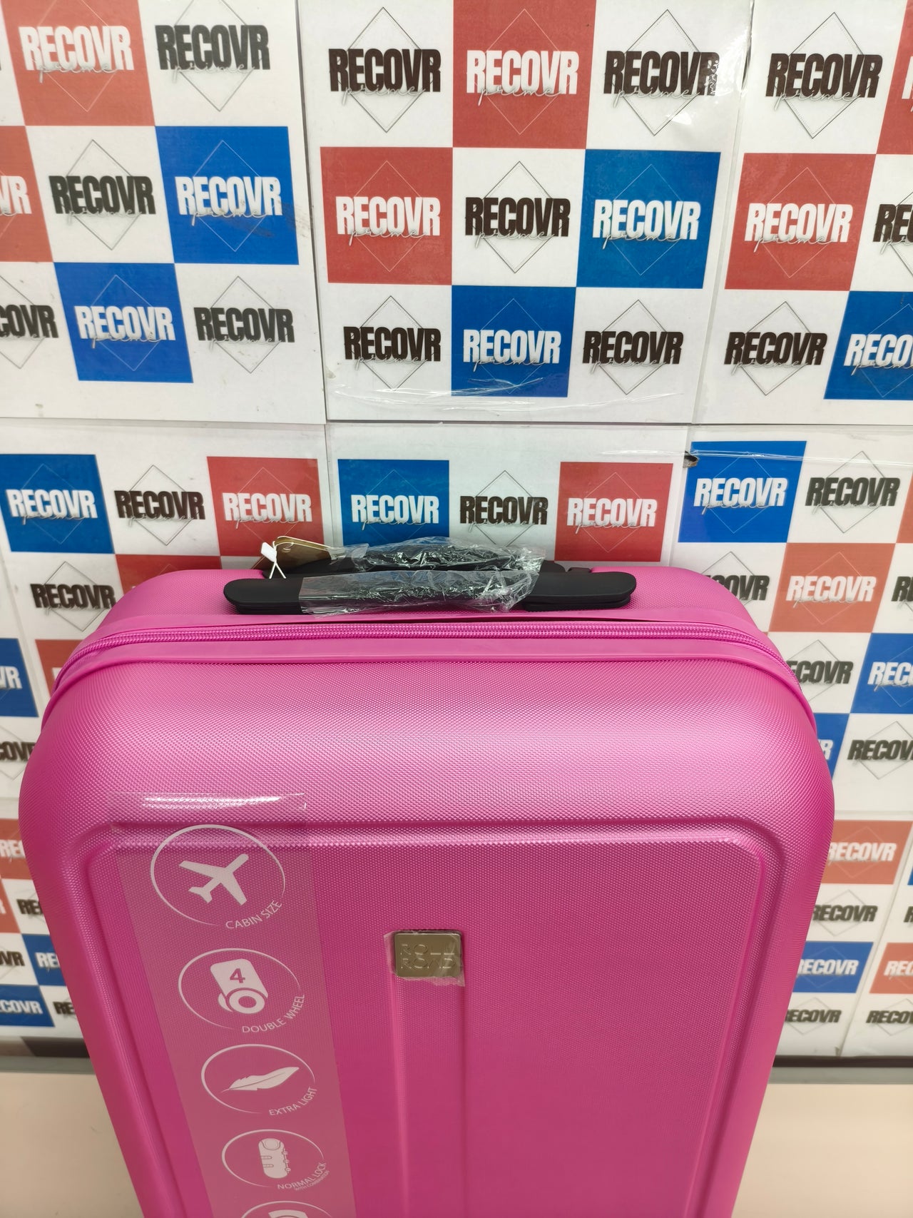 Maleta de cabina Roll Road Camboya 37 L rosa rígida ABS 55 cm