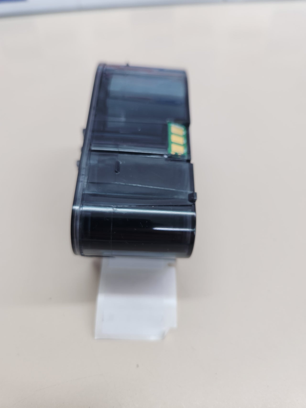 Etiquetas Vinilo 25.40mm x 25.40mm, Autoprotegidas para Rotuladores,  Negro sobre Blanco/Transparente, Lote de 260