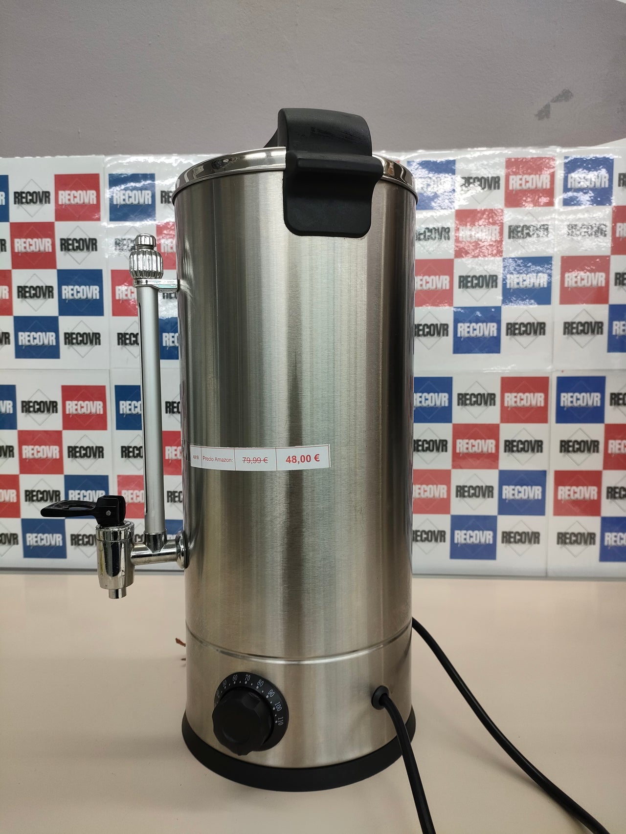Dreamhigh® Dispensador de Bebidas Calientes y Frías 10L, 1500W Hervidor para Vino Caliente con Grifo, Máquina para Vino Caliente de Acero Inoxidable, Ajuste de Temperatura de 30-110°C