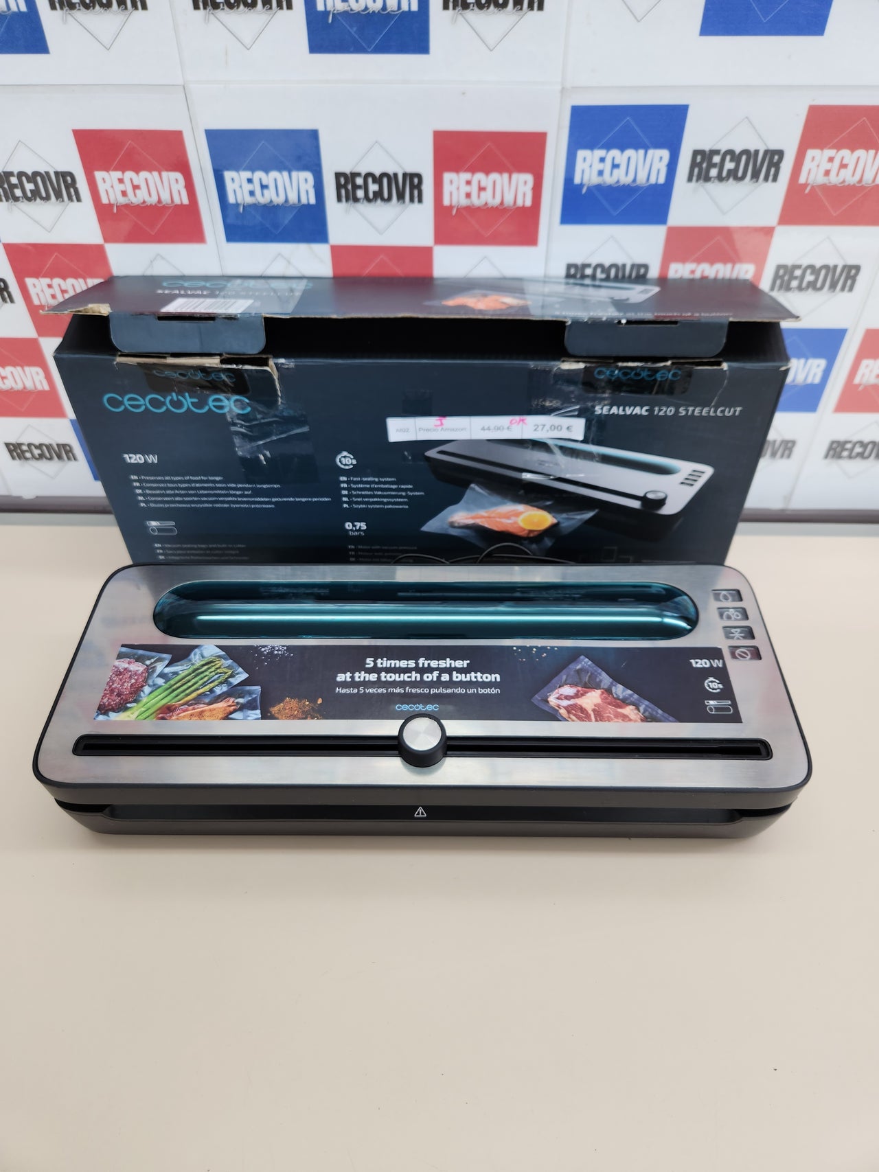 Envasadora Vacío 120W SealVac 120 SteelCut  Multicolor Cecotec
