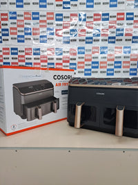 Cosori Air Fryer Grande 8,5 Litros, Freidora de Aire con Doble Cesta, Airfryer con Ventana, Recetas en la App, Multifunción 10 en 1, Alta Potencia y 55% de Eficiencia, Bajo Ruido, Fácil de Limpiar