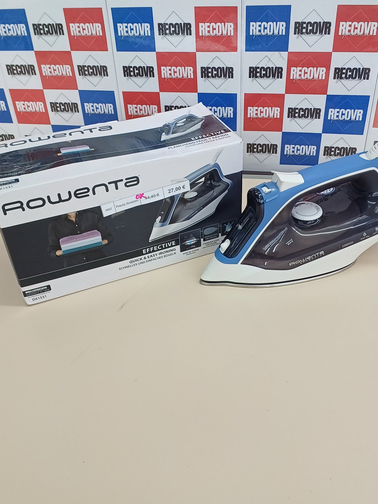 Plancha Vapor  Effective 2200W. Rowenta DX1531D1.