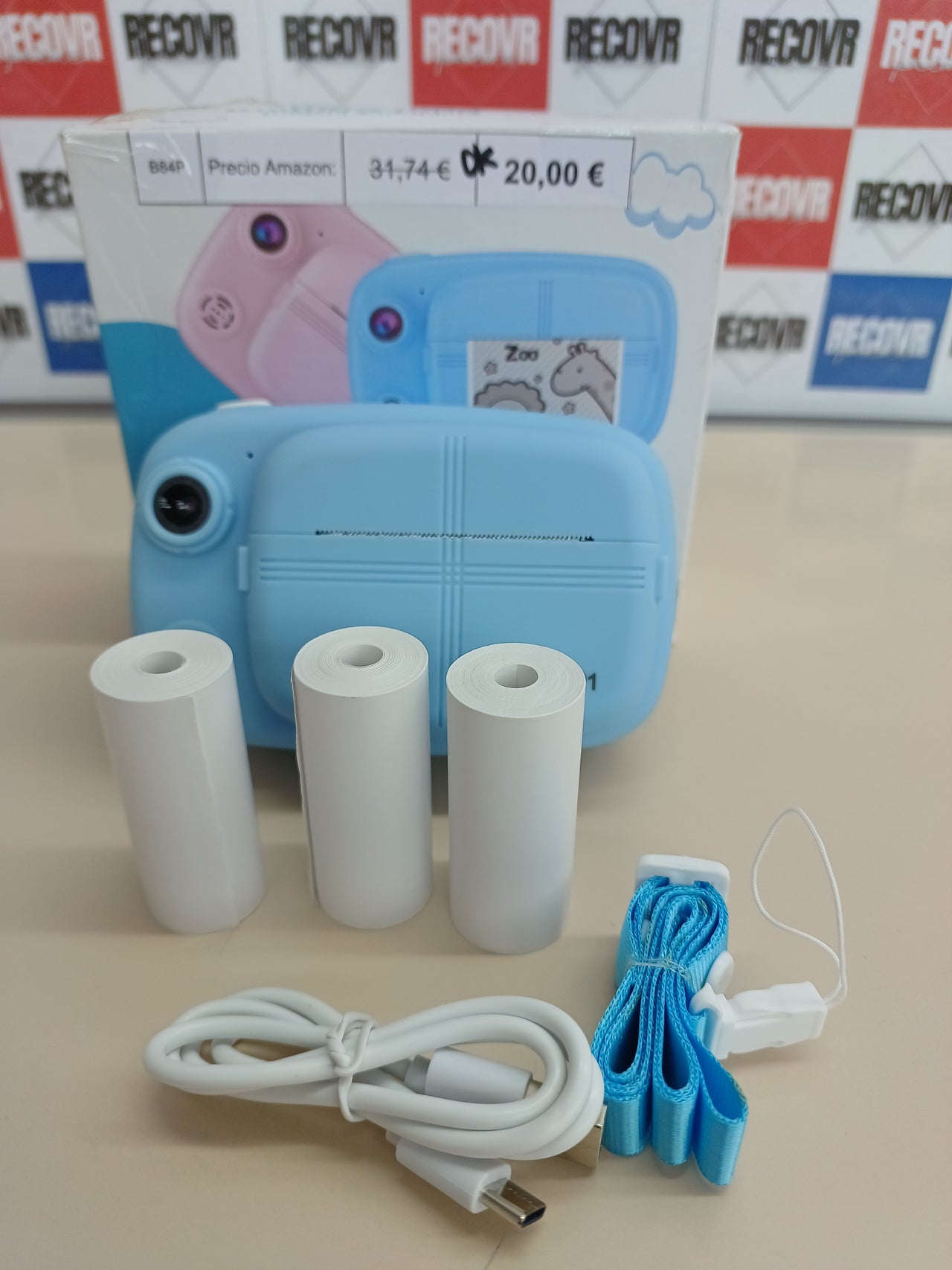 Cámara Instantánea Niños 1080P 12MP + SD 32GB Azul