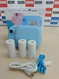 Cámara Instantánea Niños 1080P 12MP + SD 32GB Azul