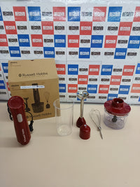 Batidora mano 3 en 1 con accesorios acero rojo - Russell Hobbs