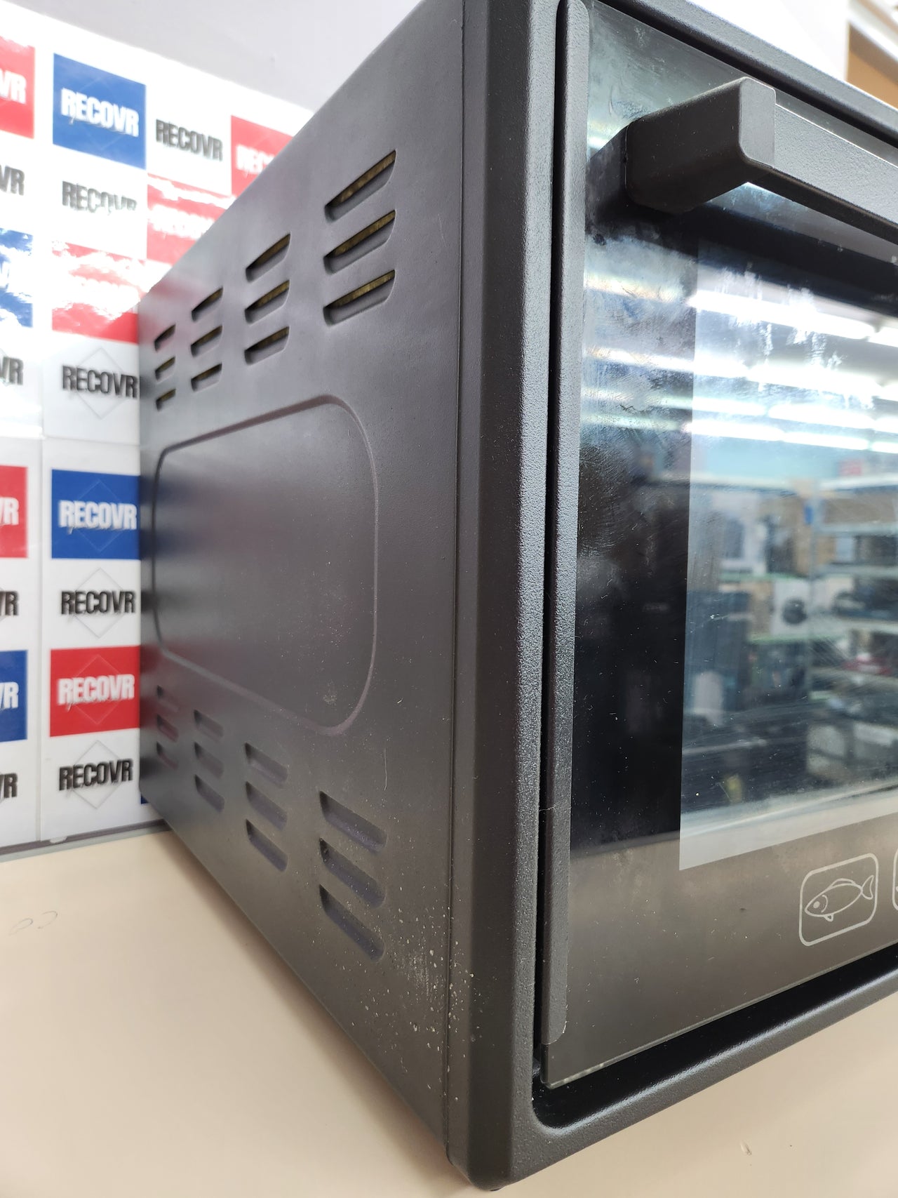 Horno Eléctrico de Sobremesa 70 L – Con Asador, Autolimpiante, hasta 320 °C, Esmaltado Negro BEHOME