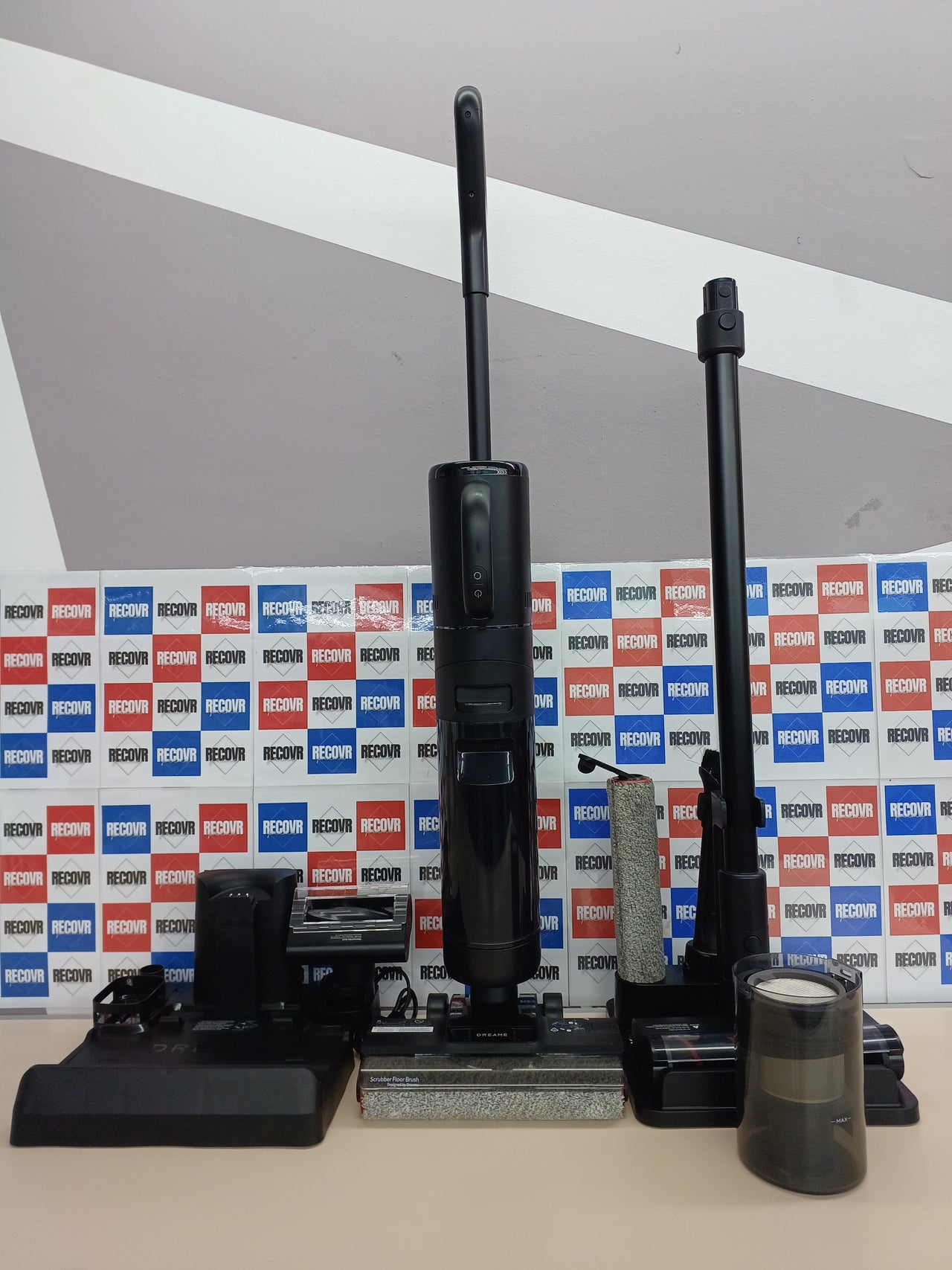 DREAME H12 Dual Aspiradora en Seco y Húmedo, 16000PA Aspiradora Escoba sin Cable 4 en 1, Autolimpieza a 55 °C, Secado con Aire Caliente, Limpieza de Borde a Borde, 4 Modos de Limpieza