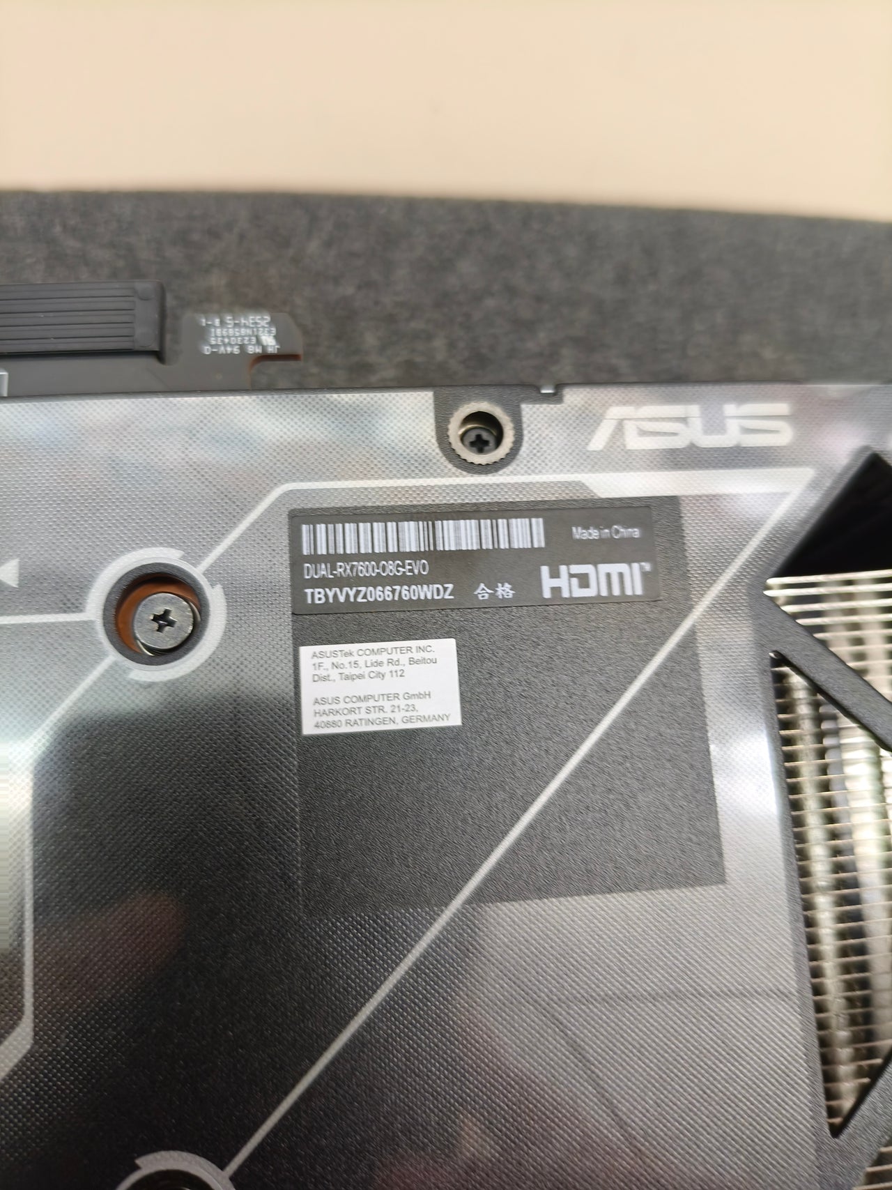 Tarjeta gráfica ASUS Dual Radeon RX 7600 EVO OC 8 GB