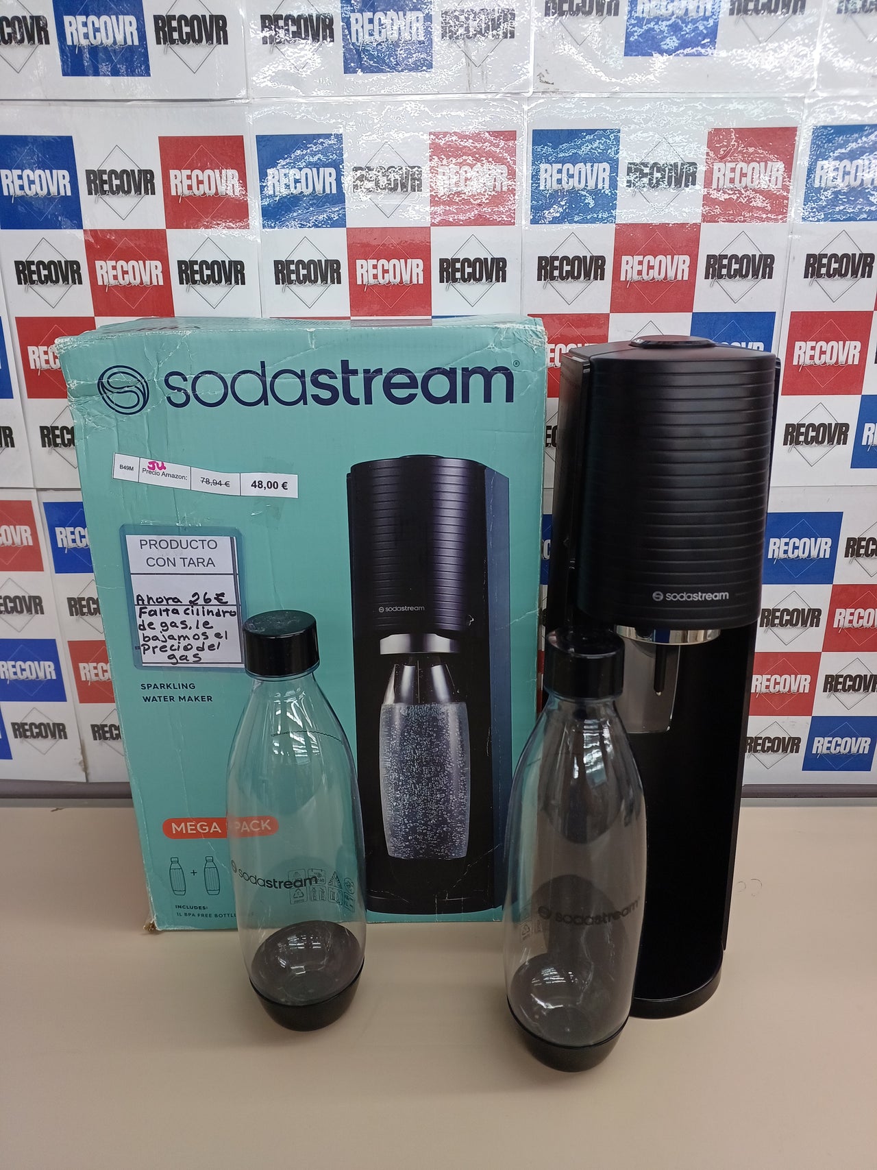Gasador agua con gas SodaStream Terra Value Pack x2 – Negro Mate
