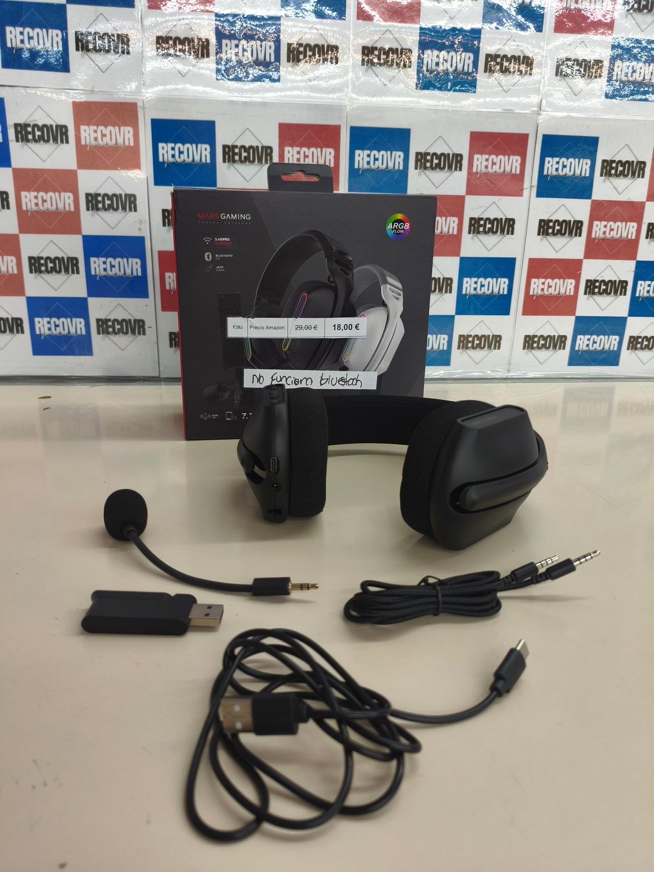 Auriculares gaming inalámbricos Mars Gaming MHW-Pro ARGB