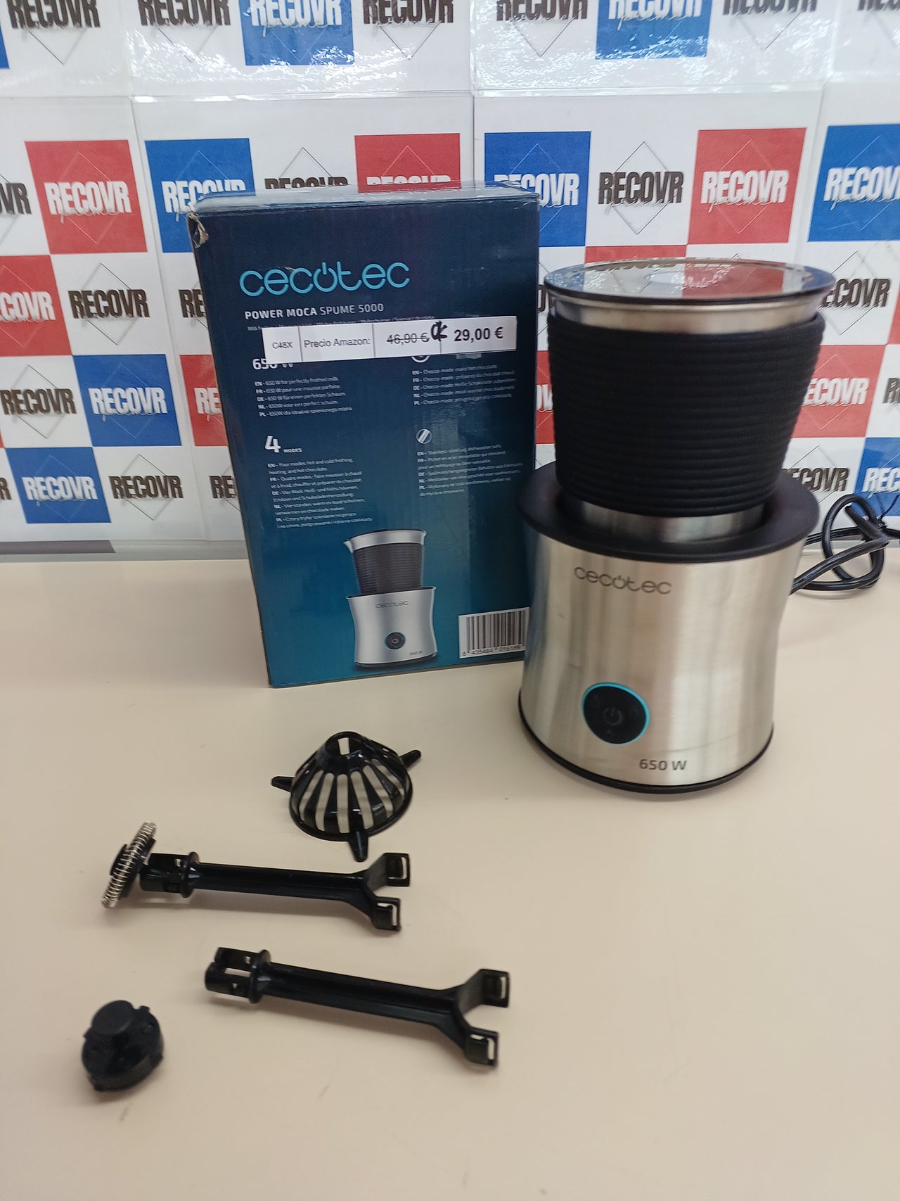 Espumador leche 650 W 400 ml 4 modos – Cecotec