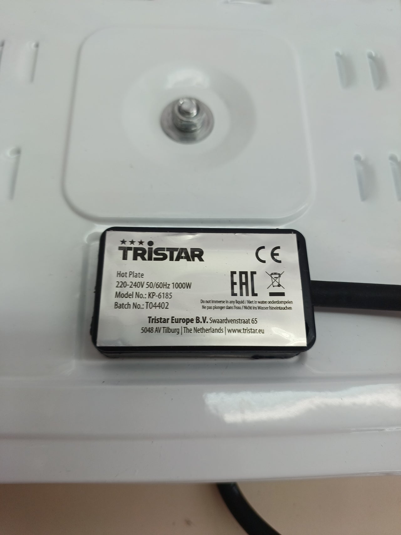 Placa eléctrica con termostato 22×24,5 cm – Tristar