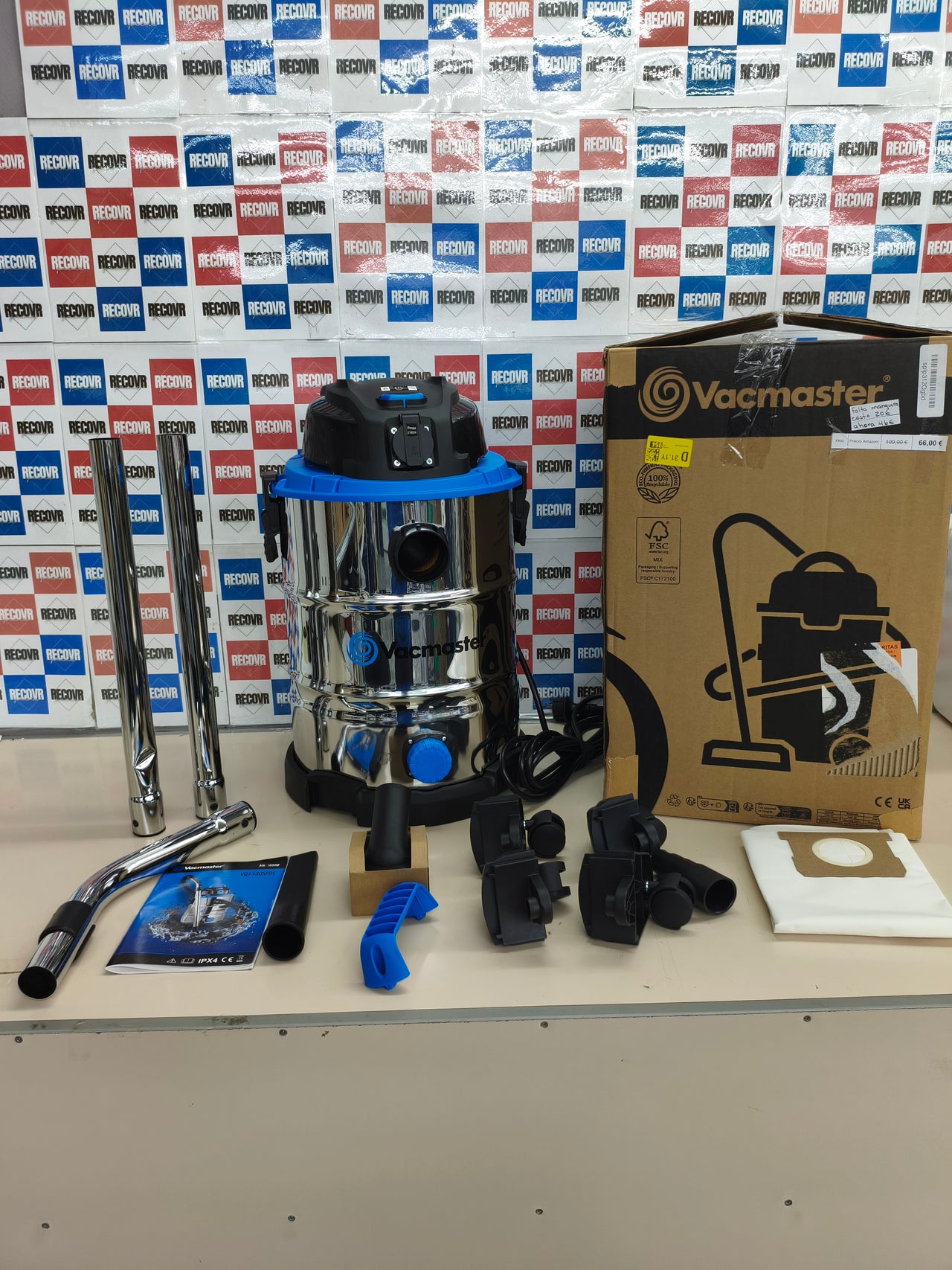 Aspirador industrial para sólidos y líquidos de 30 litros