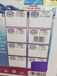 Thumbnail for Liner Piscina Redonda 350cm Diámetro,Altura de 120 cm, Color Azul Gre FPR352 -