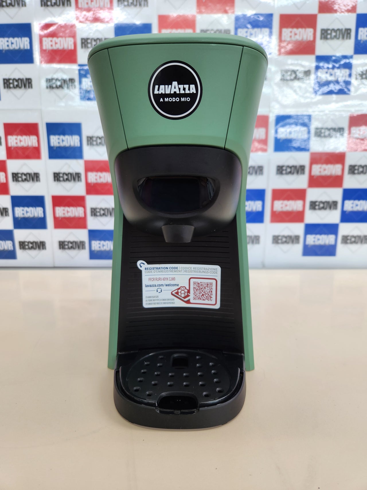 Cafetera 64 cápsulas 1450W 0,6 litros Tiny Eco verde ¡Tierra! Surtidas, cafetera expreso de plástico reciclad0, 220-240 V, 50/60 Hz,  Lavazza, A Modo Mio