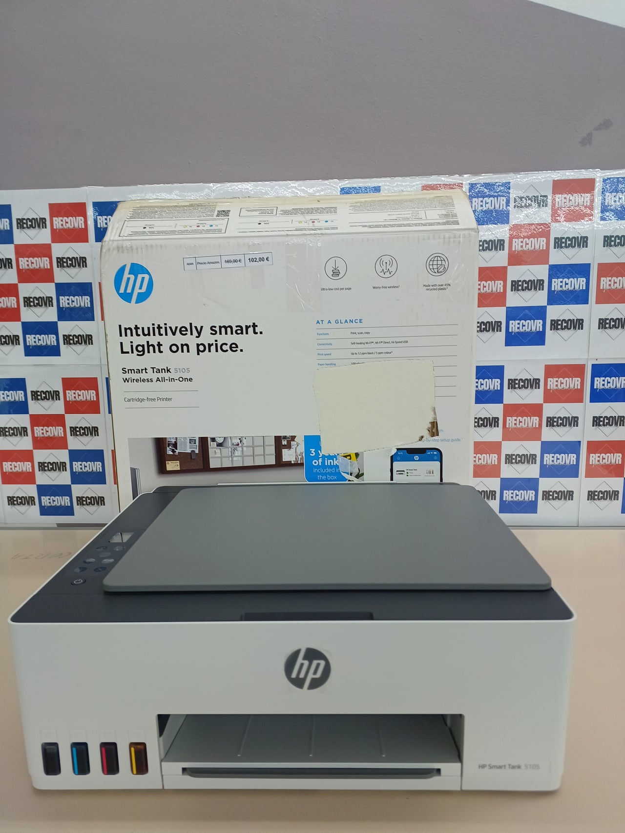 Impresora Multifunción Tinta HP Smart Tank 5105 Wi-Fi, con depósito recargable