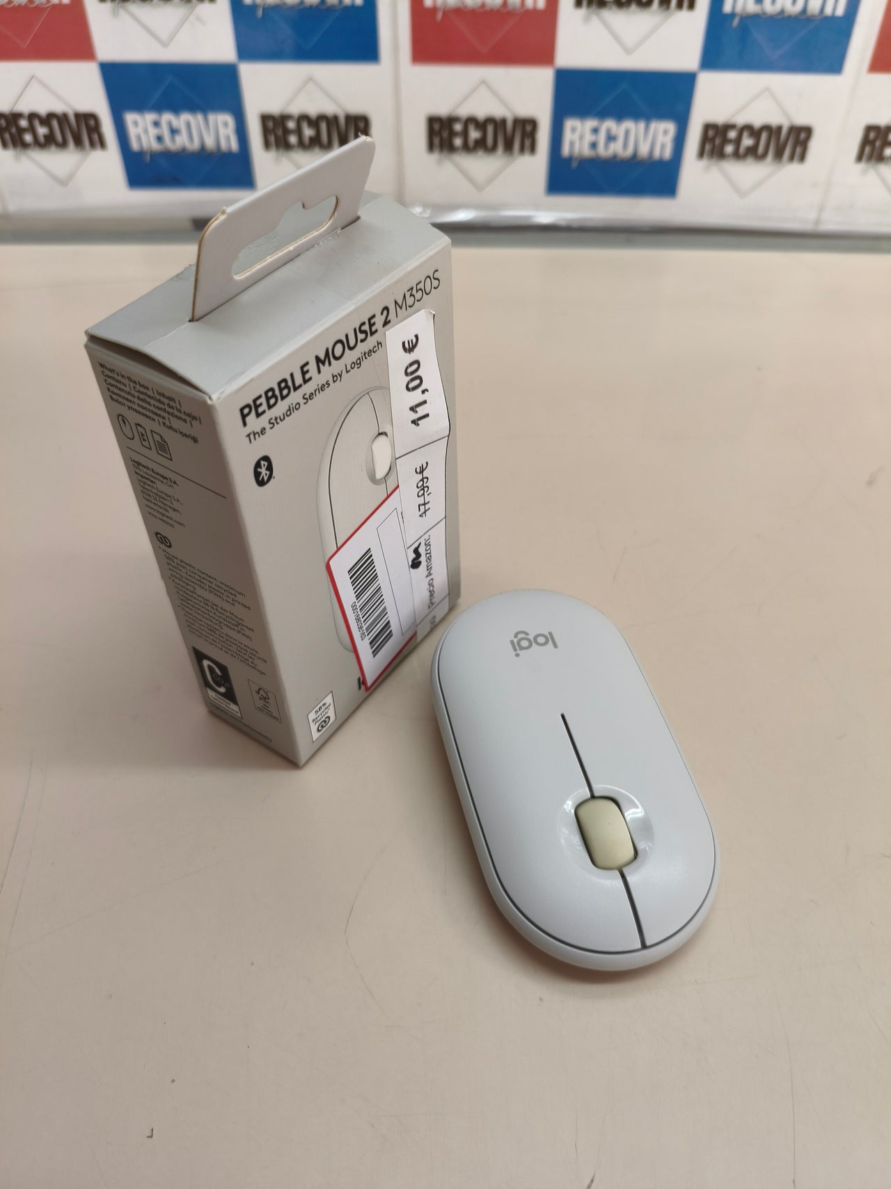 Ratón inalámbrico Logitech Pebble Mouse 2 M350s, blanco
