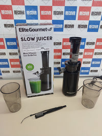 Extractor de jugos lento compacto fácil limpieza Elite Gourmet
