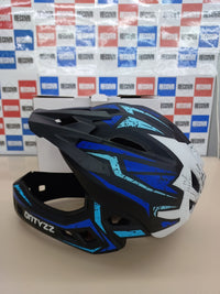 Casco de Bicicleta Talla M (52 56 CM) Niños Ligero Casco Integral con Protector de Barbilla Desmontable Visera Desmontable Casco de Descenso Niños para Patines Scooter Equilibrio Bicicleta