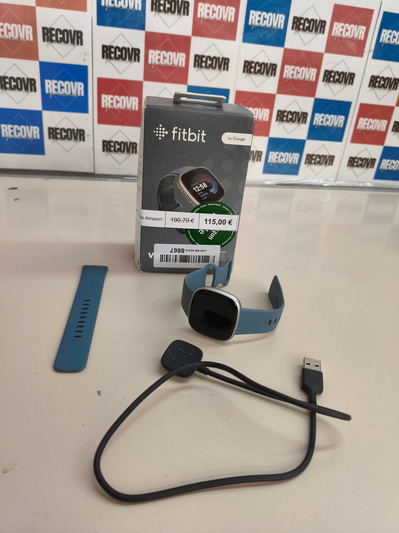 Fitbit Versa 4, smartwatch GPS, 6 días, azul menta