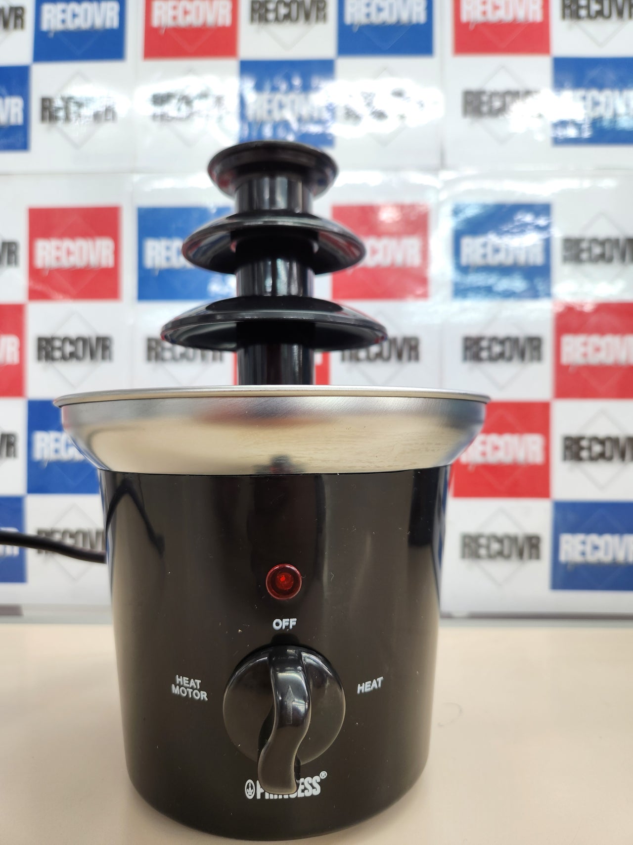 Fuente chocolate 32W, 0.4L con 3 alturas, 22.5 cm de altura, función para mantener el chocolate caliente, piezas aptas para lavavajillas, carcasa de acero inoxidable,  Princess 292994