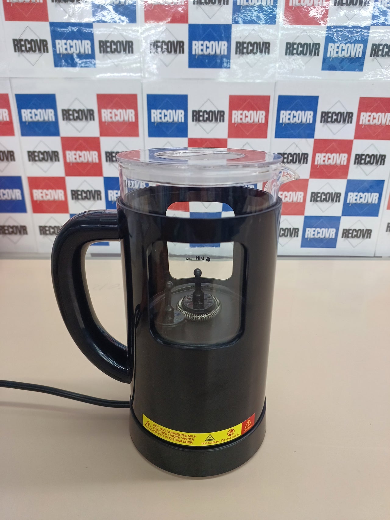 Espumador Leche Eléctrico 600 ml, Espumador Leche Automático  Inducción 4 en 1, Frío y Caliente, Diseño de Latte, Cristal Visual, Fácil de Limpiar, 550 W, 220-240 V, Negro Morpilot