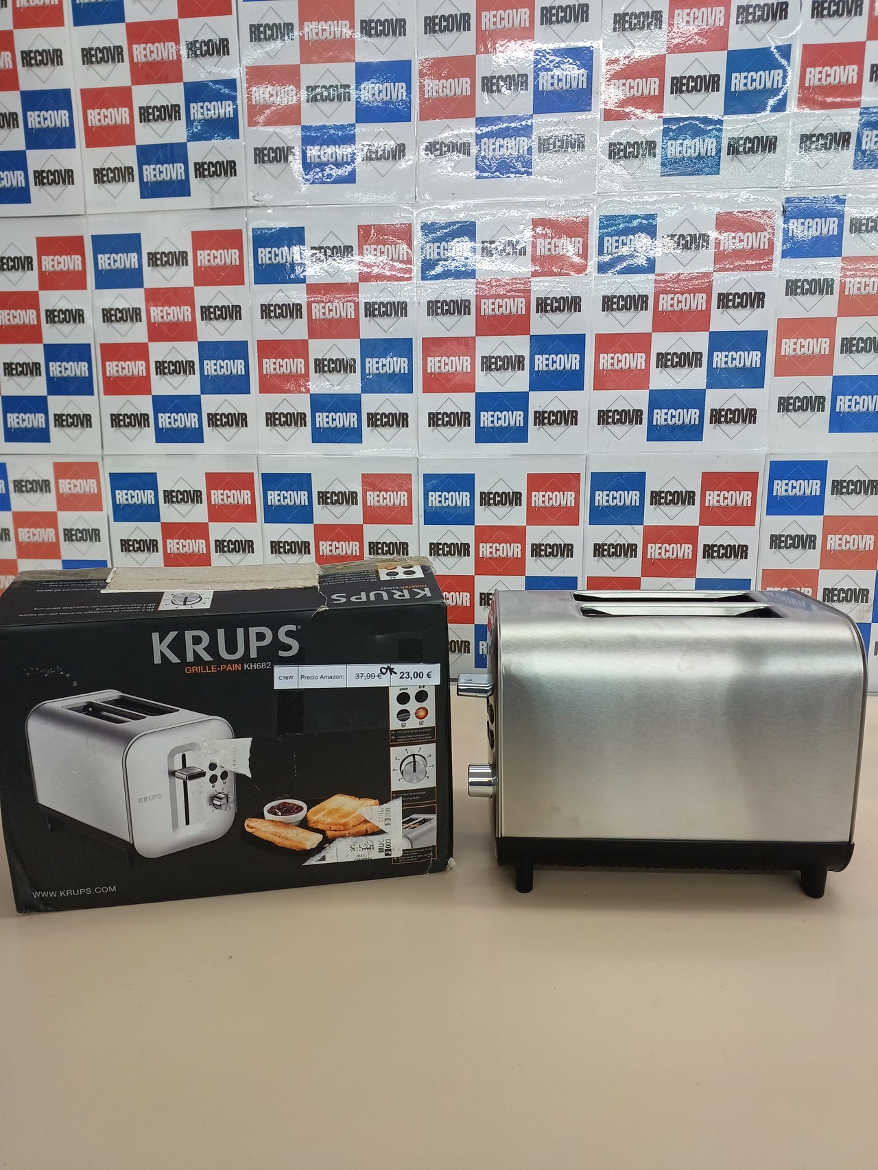 Tostador 2 ranuras 8 niveles acero inox Krups