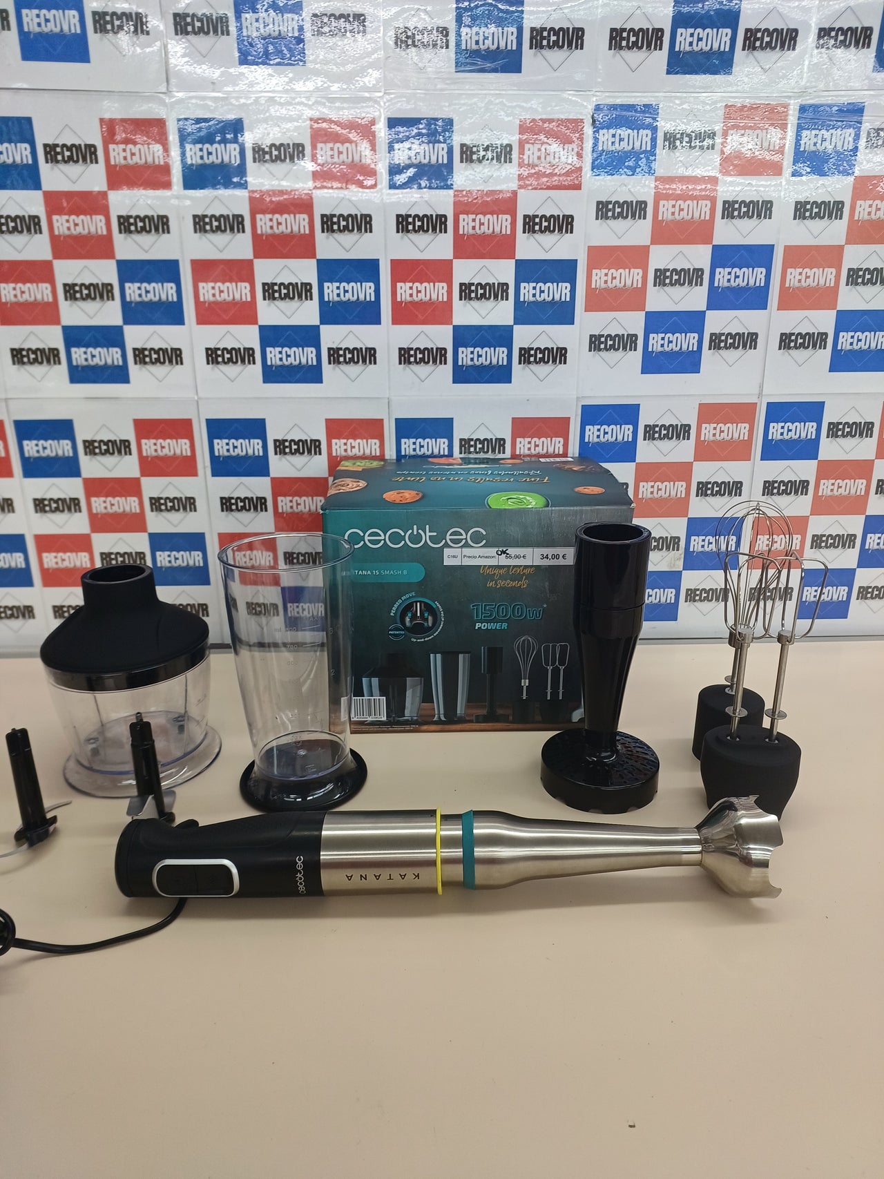 Batidora 1500W con 21 velocidades y accesorios Cecotec