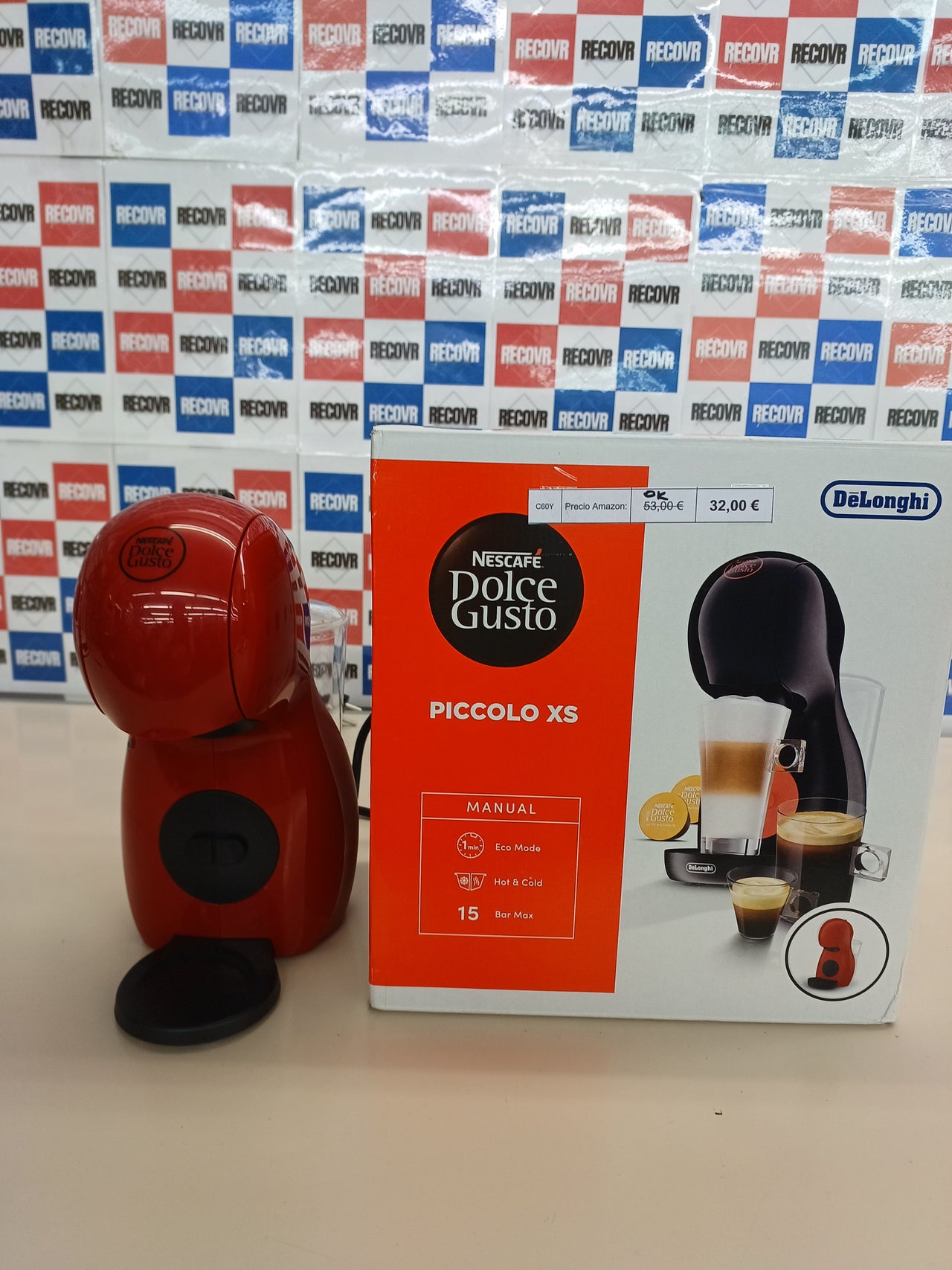Cafetera cápsulas compacta 1500W Piccolo XS De'Longhi