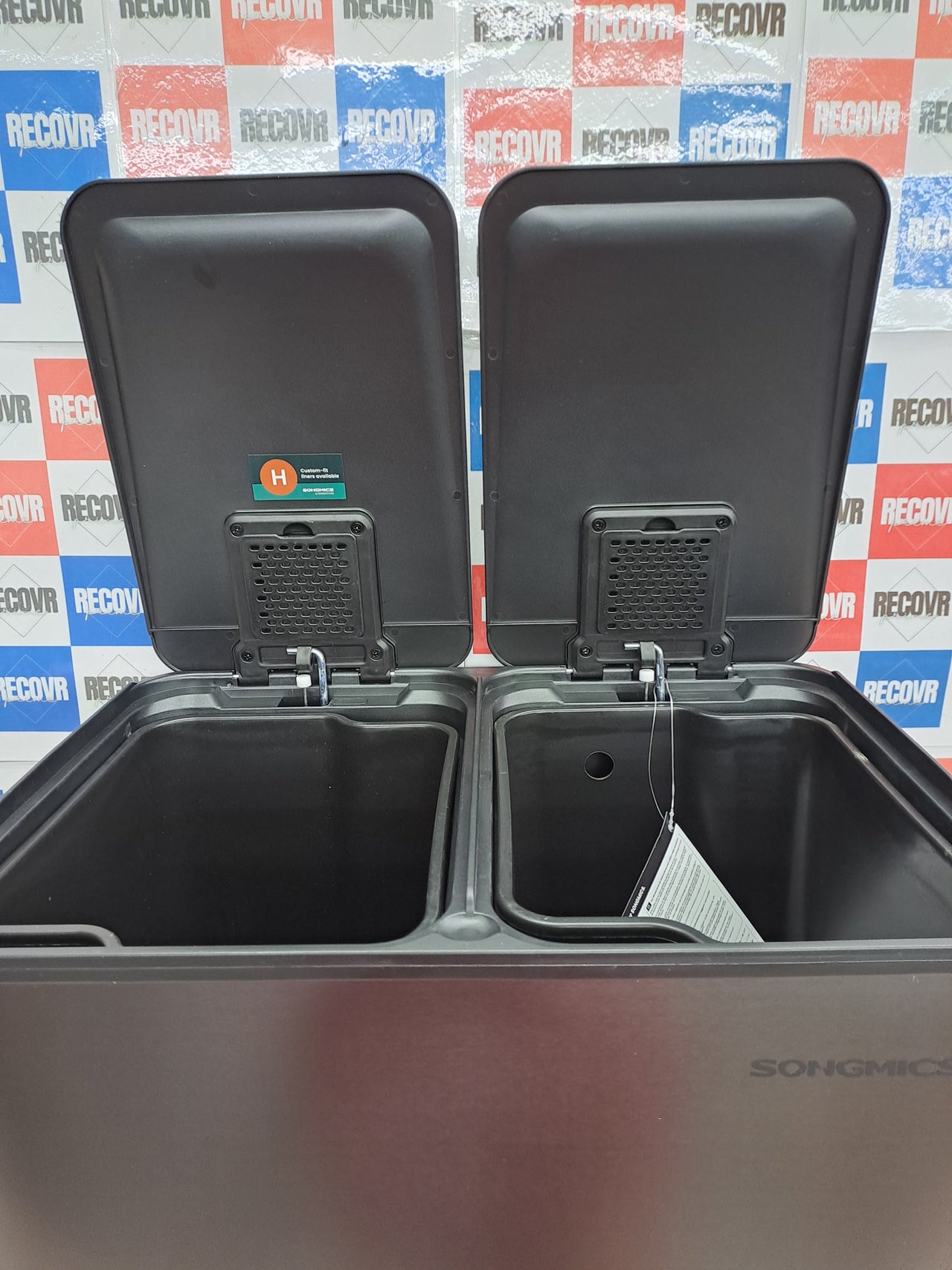 Cubo basura 2x30L pedal acero inox tapa suave SONGMICS