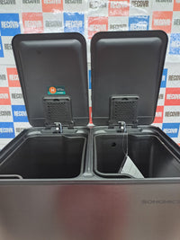 Cubo basura 2x30L pedal acero inox tapa suave SONGMICS