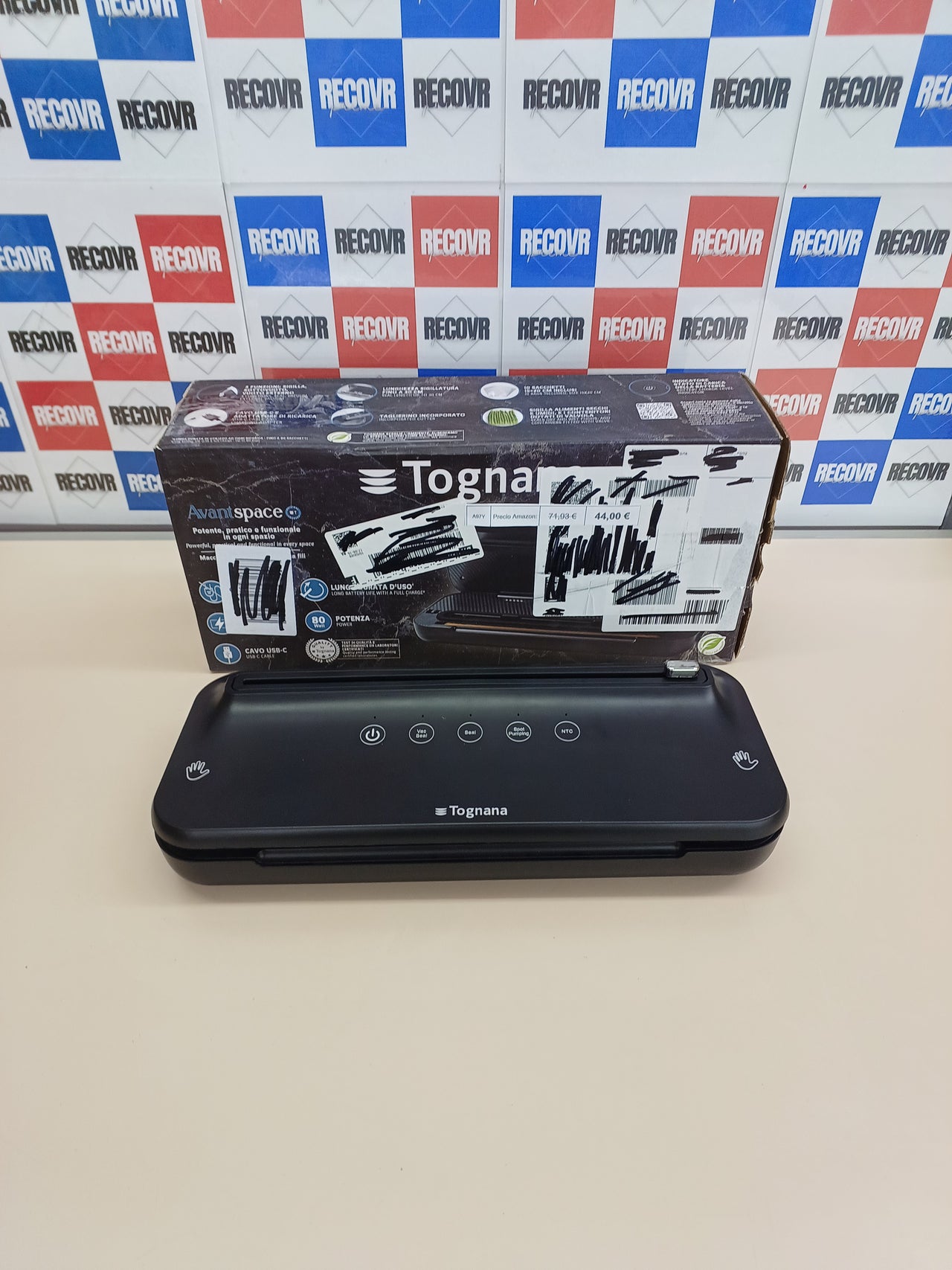 Máquina de envasado al vacío  cortador inalámbrico y recargable línea Avantspace negro Tognana