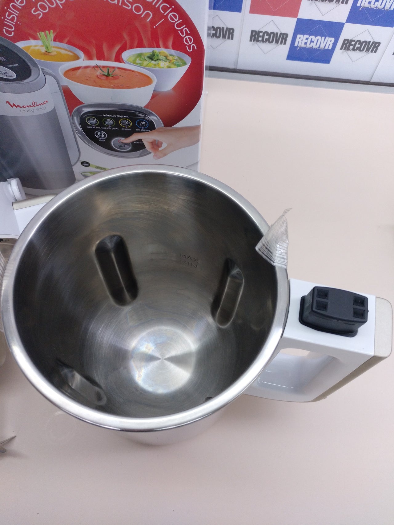 Sopera Eléctrica 1,2L Inox y Blanca Moulinex Easy Soup