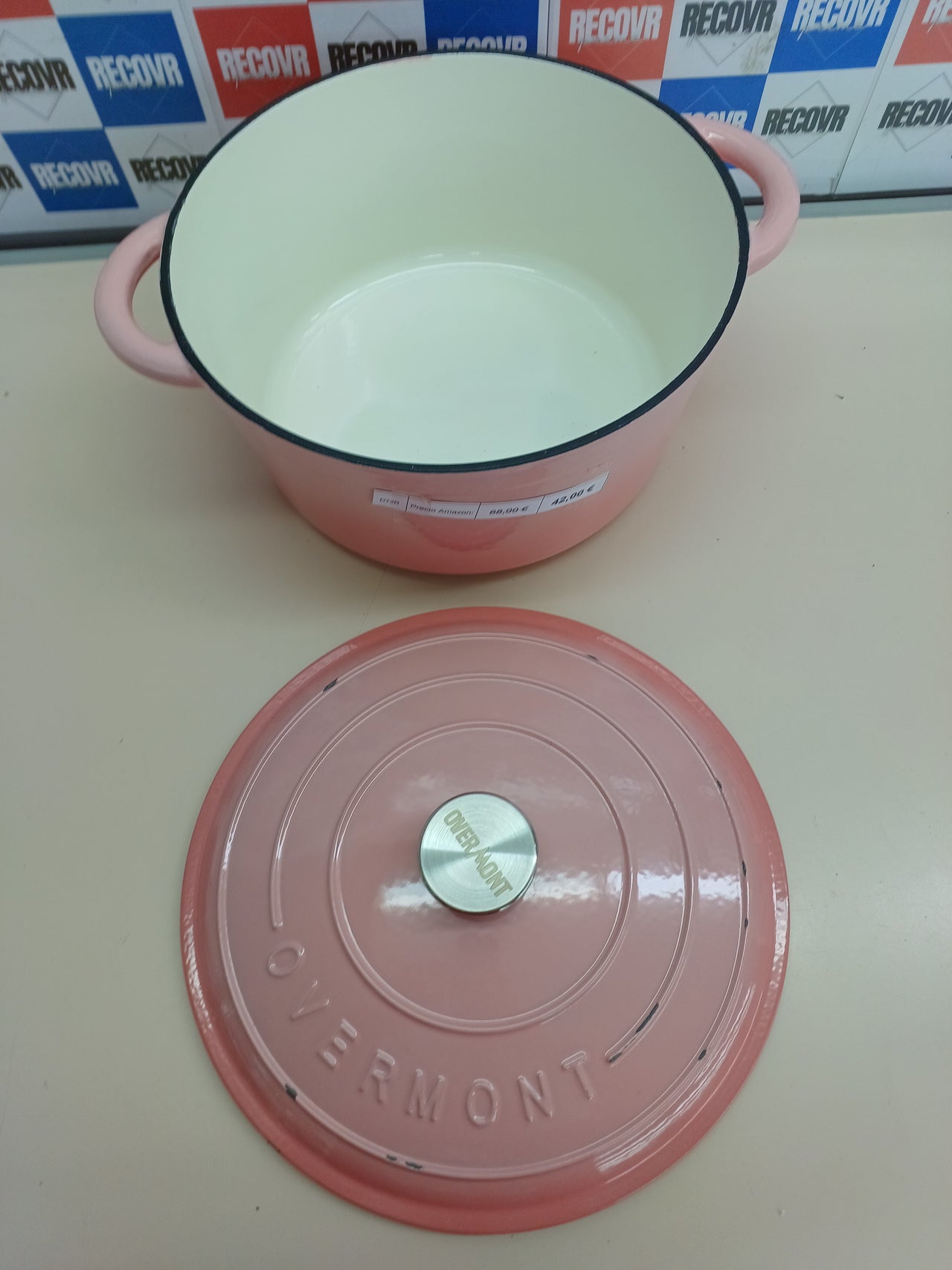 Olla hierro fundido esmaltada Ø28 cm rosa – Overmont